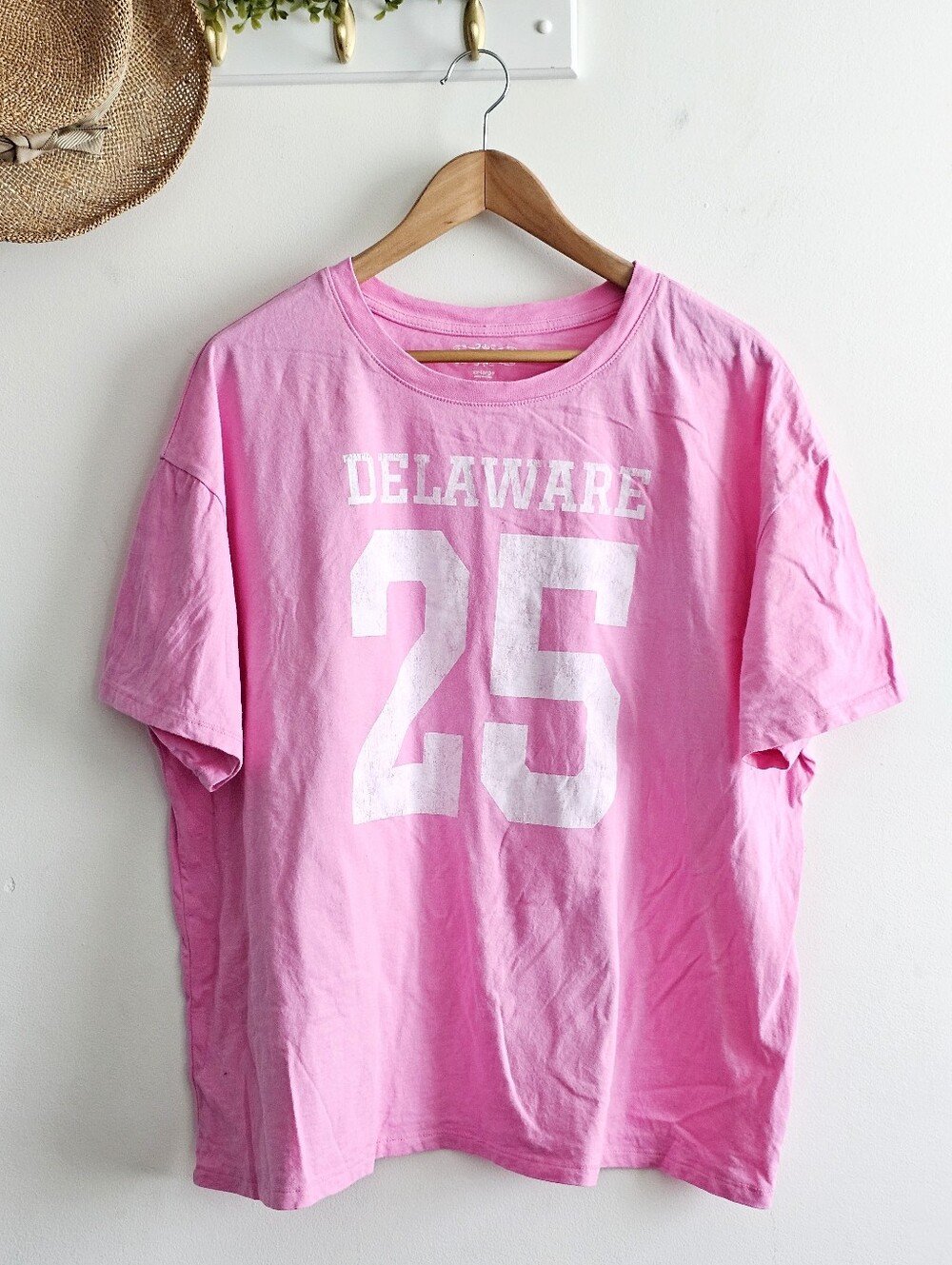 State Of Mine Delaware 25 Pink Graphic Tee XXL College Style Cotton T Shirt